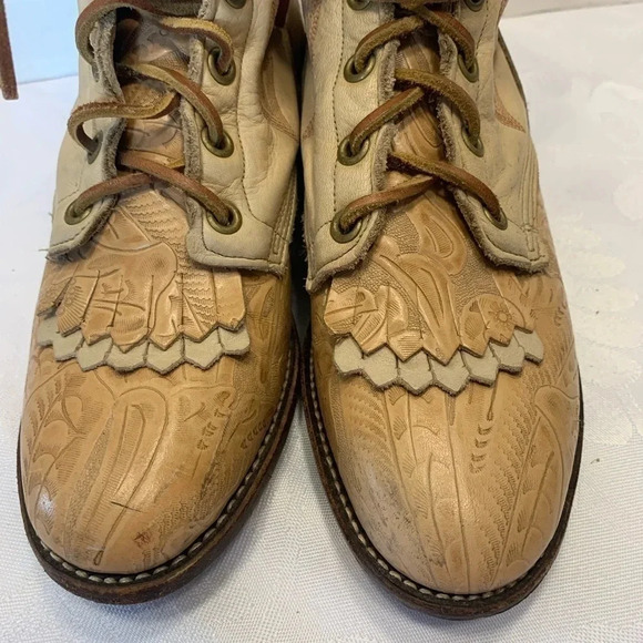 Vintage Larry Manhan Nattool Roper Boots Size 6.5 granny, core cowgirl leather - Picture 2 of 10